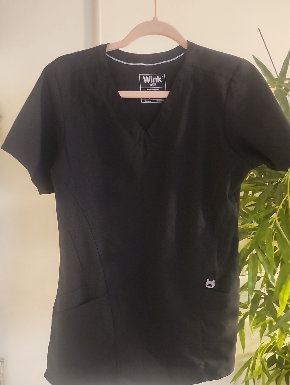 Wink Black V-Neck Short Sleeve Scrub Top